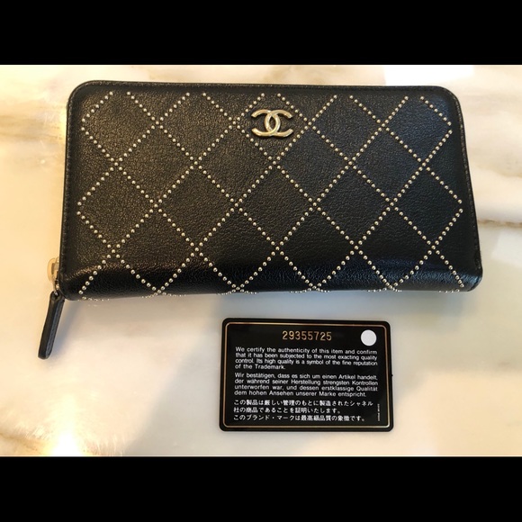 black studded wallet